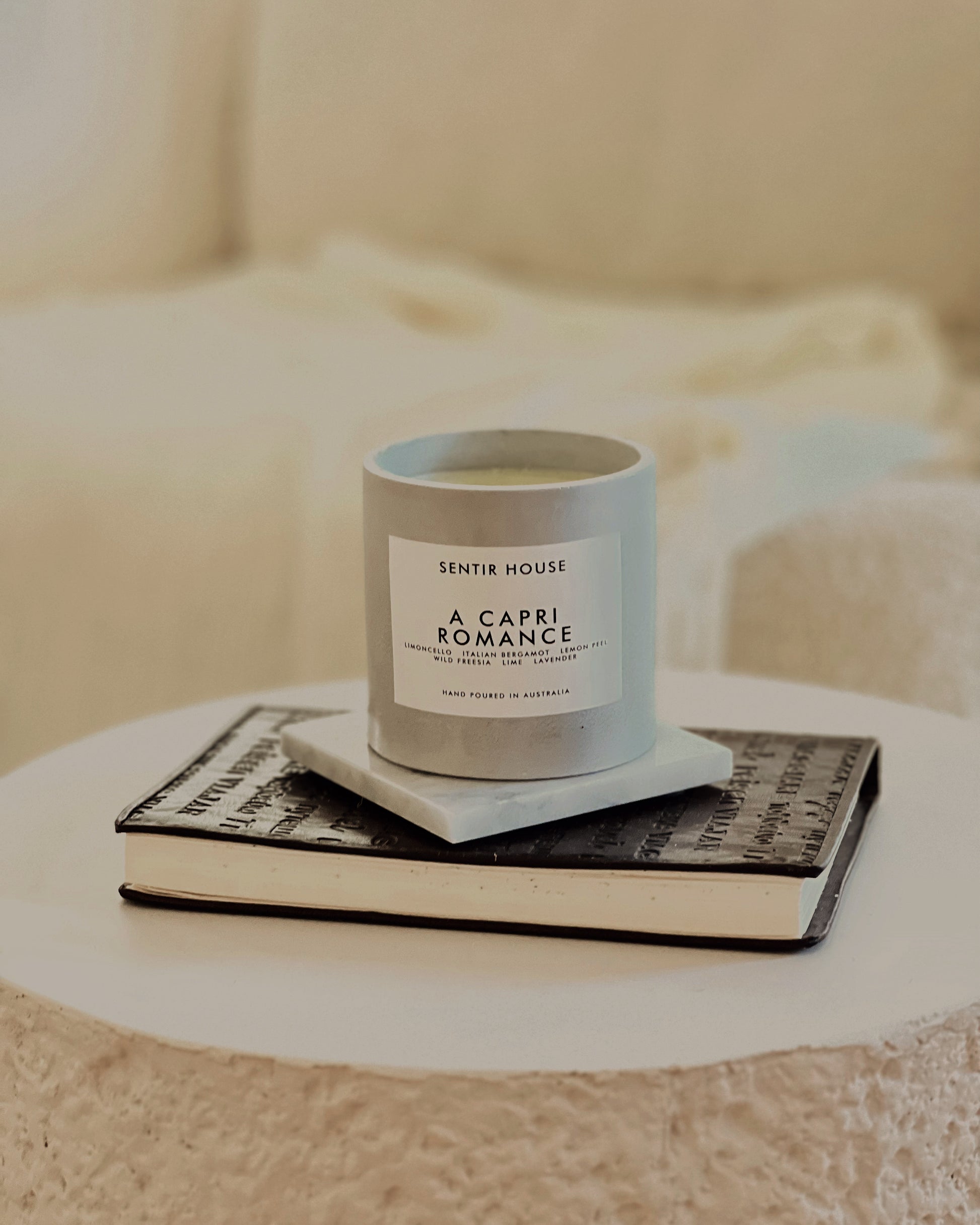 A Capri Romance scented candle